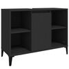 vidaXL Ensemble de meubles salle de bain 3 pcs noir bois d'ing&eacute;nierie