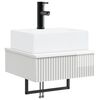 vidaXL Basin de lavage mural Blanc brillant 40 x 41 x 39 cm