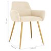 vidaXL Chaises &agrave; manger lot de 2 Cr&egrave;me Velours