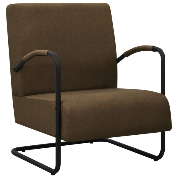 vidaXL Fauteuil Marron fonc&eacute; Tissu