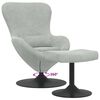 vidaXL Chaise &OElig;uf avec Pouf Gris clair Velours
