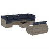 vidaXL Ensemble de canap&eacute; de jardin 10 pcs avec coussins gris r&eacute;sine tress&eacute;e