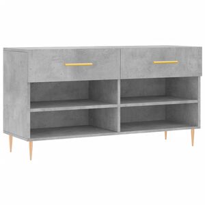 vidaXL Banc &agrave; chaussures gris b&eacute;ton 102x35x55 cm bois d'ing&eacute;nierie