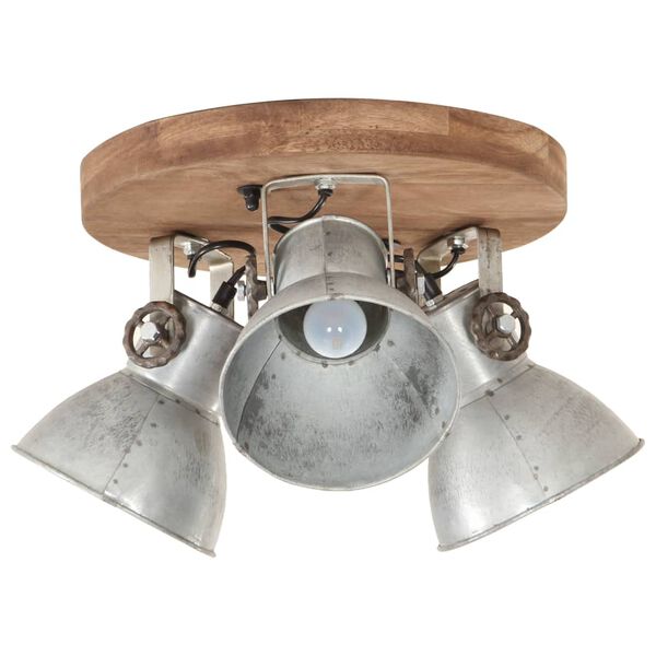 vidaXL Plafonnier industriel 25 W Argent&eacute; 42x27 cm E27