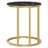 vidaXL Table d'appoint Doré et marbre noir 45 cm Verre trempé