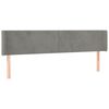 vidaXL T&ecirc;te de lit &agrave; LED Gris clair 203x16x78/88 cm Velours