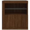 vidaXL Buffet avec lumi&egrave;res LED ch&ecirc;ne marron 60,5x37x67 cm