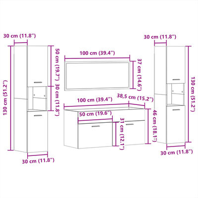 vidaXL Ensemble de meubles de salle de bain 4 pcs blanc brillant