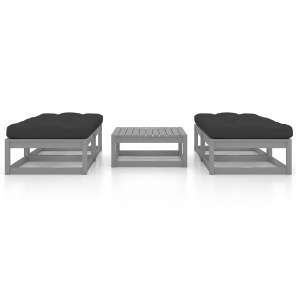 vidaXL Salon de jardin 5 pcs avec coussins Bois de pin massif