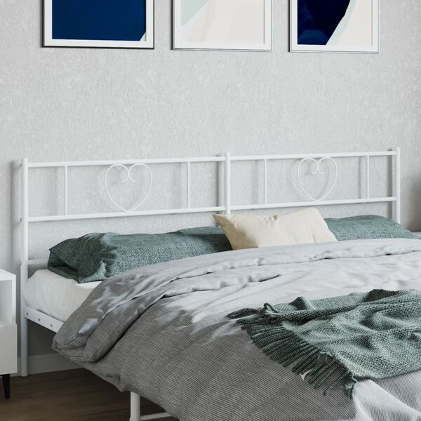 vidaXL T&ecirc;te de lit de remplacement m&eacute;tal blanc 180 cm