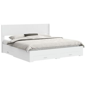 vidaXL Cadre de lit avec rangement et t&ecirc;te de lit Blanc