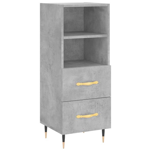 vidaXL Buffet Gris b&eacute;ton 34,5x34x90 cm Bois d'ing&eacute;nierie