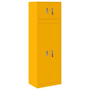 vidaXL Armoire de rangement 2 pc Jaune moutarde 60 x 40 x 180 cm Acier