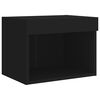 vidaXL Meuble TV muraux 4 pcs avec lumi&egrave;res LED noir