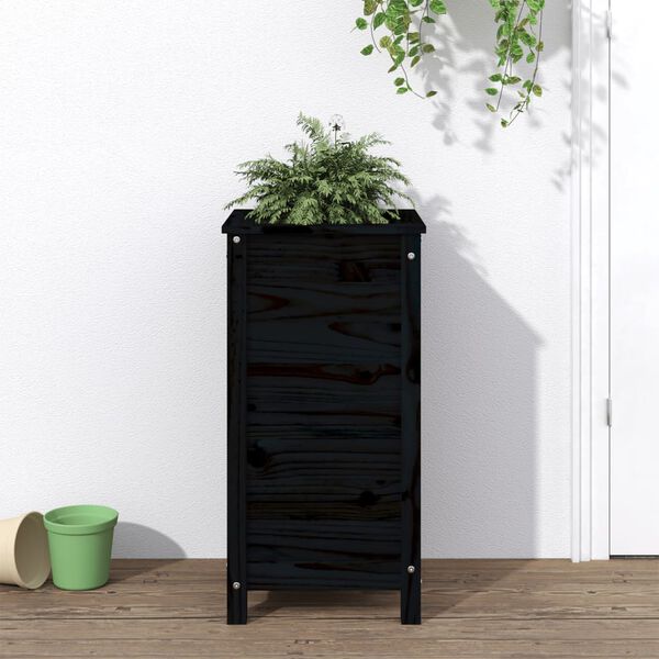 vidaXL Jardini&egrave;re noir 40x40x78 cm bois massif de pin