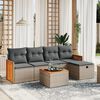 vidaXL Salon de jardin 6 pcs avec coussins gris r&eacute;sine tress&eacute;e