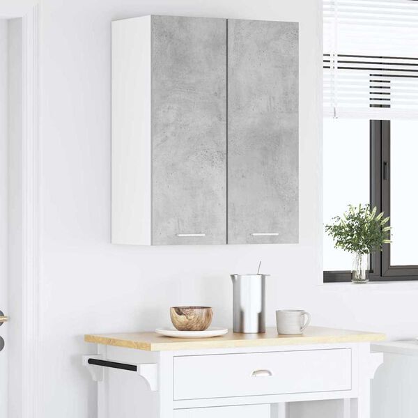 vidaXL Armoire suspendue Gris b&eacute;ton et Blanc 30 x 31 x 80 cm