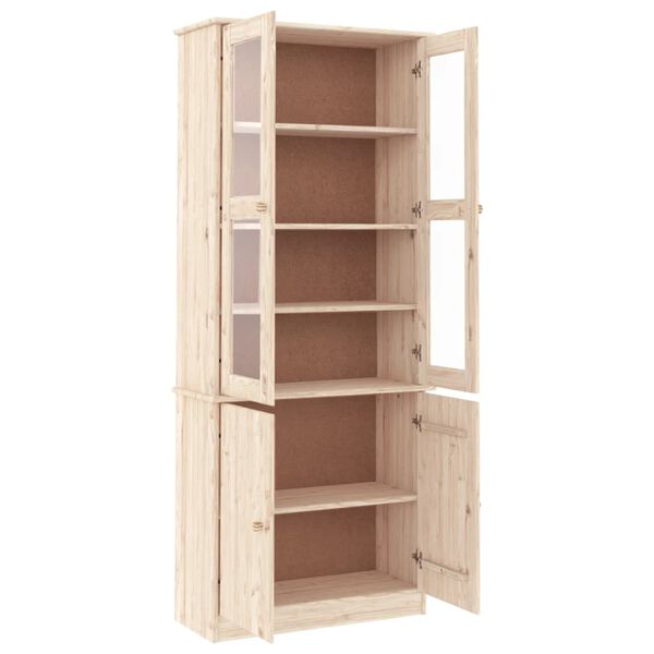 vidaXL Vitrine en verre ALTA 77x35x186,5 cm bois de pin massif