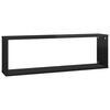 vidaXL &Eacute;tag&egrave;res cube murales 4pcs Noir brillant 80x15x26,5 cm