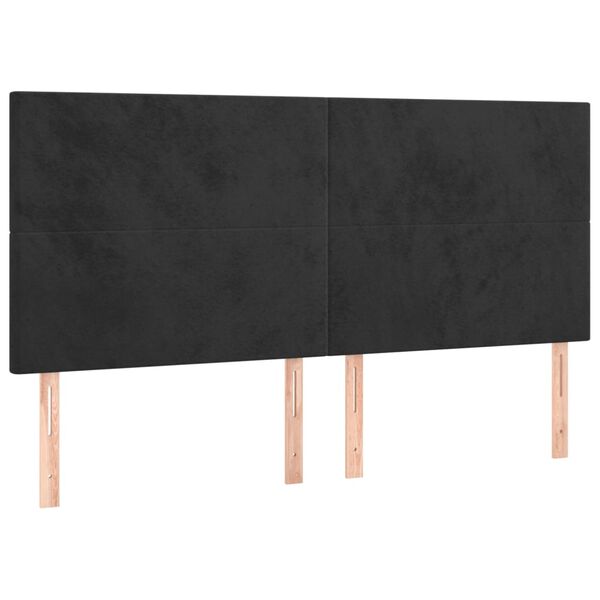 vidaXL T&ecirc;te de lit Noir 160x5x118/128 cm Velours
