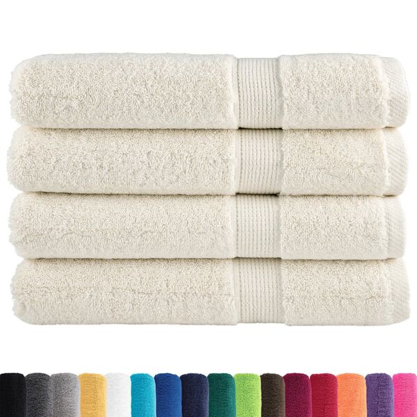 vidaXL Serviettes de sauna de qualit&eacute; sup&eacute;rieure SOLUND 4 pcs cr&egrave;me