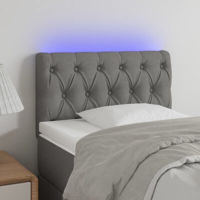 vidaXL Tête de lit à LED Gris foncé 80x7x78/88 cm Tissu