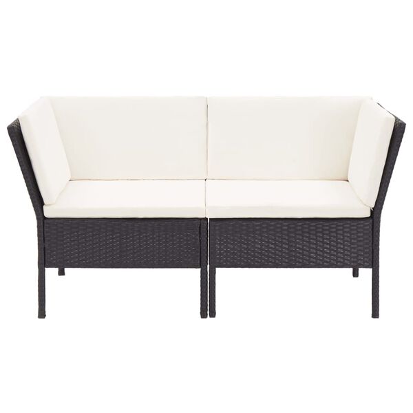 vidaXL Salon de jardin 8 pcs avec coussins r&eacute;sine tress&eacute;e noir