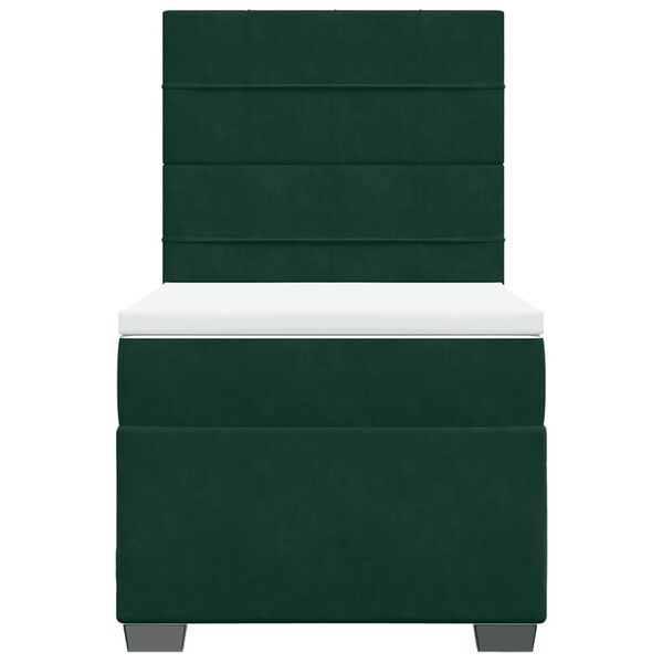 vidaXL Sommier &agrave; lattes de lit avec matelas Vert fonc&eacute; 90x200 cm