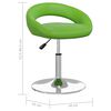 vidaXL Chaises &agrave; manger pivotantes lot de 2 vert similicuir