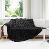 vidaXL Couverture en Fourrure de Lapin Synth&eacute;tique 4 pcs Noir
