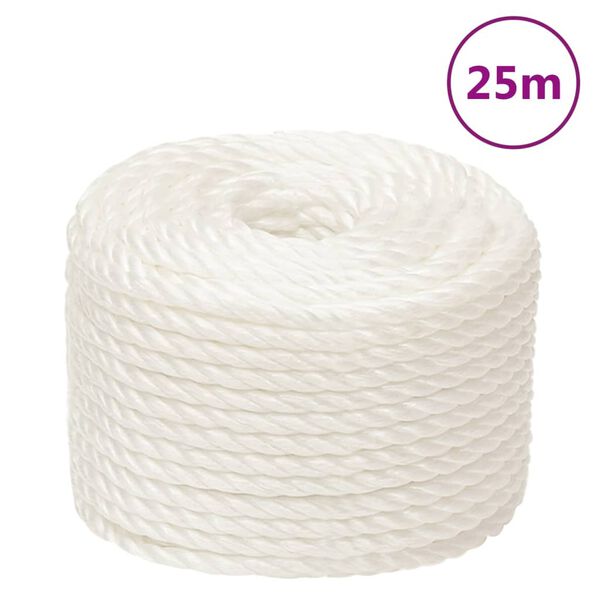 vidaXL Corde de travail Blanc 16 mm 25 m polypropylène
