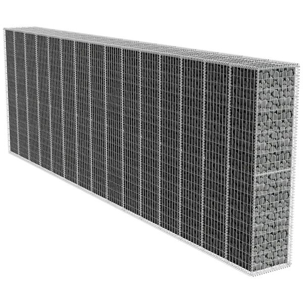 vidaXL Mur en gabion avec couvercle Acier galvanis&eacute; 600 x 50 x 200 cm