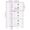 vidaXL Buffet noir 40x33x110 cm bois de manguier massif