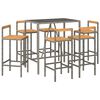 vidaXL Ensemble de bar jardin 7 pcs gris poly rotin/bois massif acacia