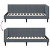 vidaXL Cadre de lit d'angle avec t&ecirc;te de lit Gris fonc&eacute; 90 cm x 190 cm