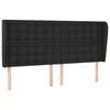 vidaXL T&ecirc;te de lit avec oreilles Noir 203x23x118/128 cm Similicuir