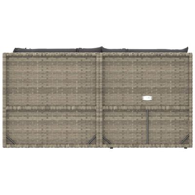 vidaXL Salon de jardin 4 pcs avec coussins Gris Résine tressée