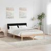 vidaXL Cadre de lit Marron et noir 135 x 190 cm Bois massif en pin