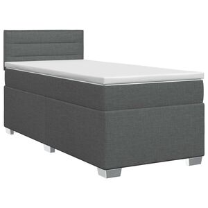 vidaXL Lit boxspring avec matelas Gris fonc&eacute; 80 x 200 cm Tissu