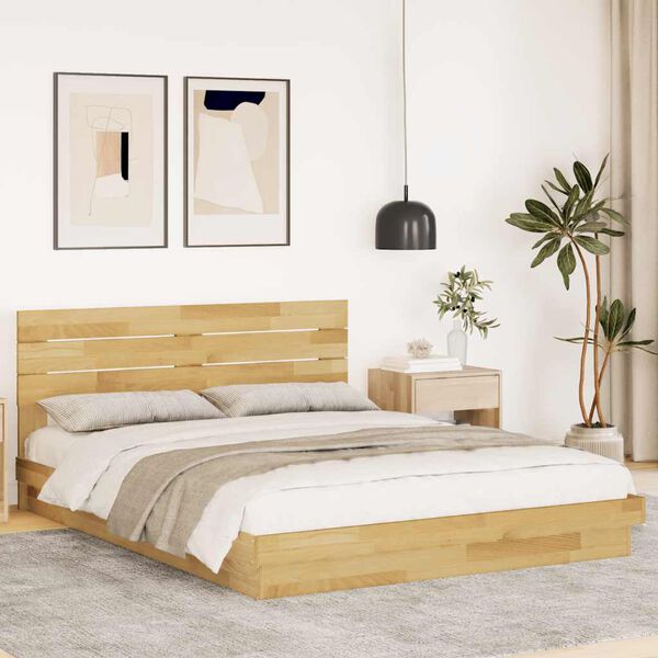 vidaXL Cadre de lit avec t&ecirc;te de lit sans matelas 150 x 200 cm