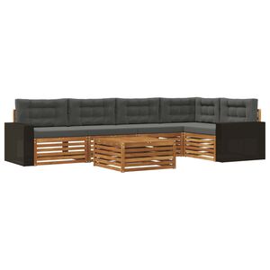 vidaXL Ensemble de canap&eacute;s d'ext&eacute;rieur 6 pcs Naturel et Anthracite