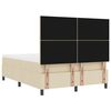 vidaXL Lit &agrave; ressorts avec matelas Cr&egrave;me 160 x 200 cm tissu