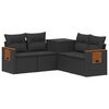 vidaXL Ensemble de Canap&eacute;s 5 pc Noir 179 x 179 x 85 cm