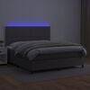 vidaXL Sommier &agrave; lattes de lit avec matelas et LED Gris 140x190 cm