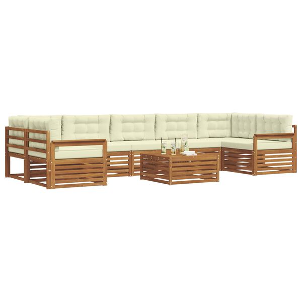 vidaXL Ensemble de canap&eacute;s d'ext&eacute;rieur 8 pcs Naturel et Cr&egrave;me