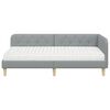 vidaXL Cadre de lit d'angle avec matelas Gris clair 90 x 190 cm tissu