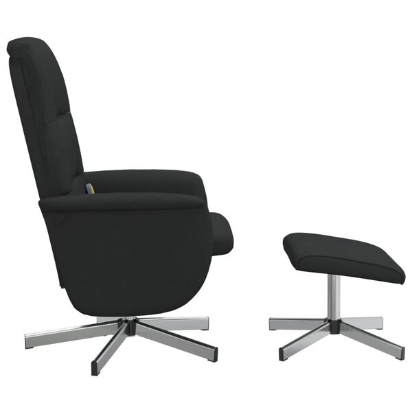 vidaXL Fauteuil de massage inclinable avec repose-pied noir tissu