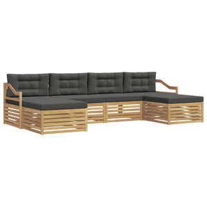 vidaXL Ensemble de canap&eacute;s d'ext&eacute;rieur 6 pc Blanc et anthracite