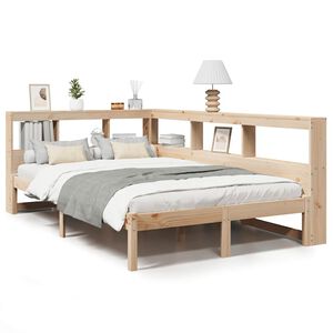 vidaXL Lit biblioth&egrave;que sans matelas blanc 120x200 cm bois pin massif