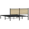 vidaXL Cadre de lit en m&eacute;tal sans matelas ch&ecirc;ne sonoma 140x190 cm